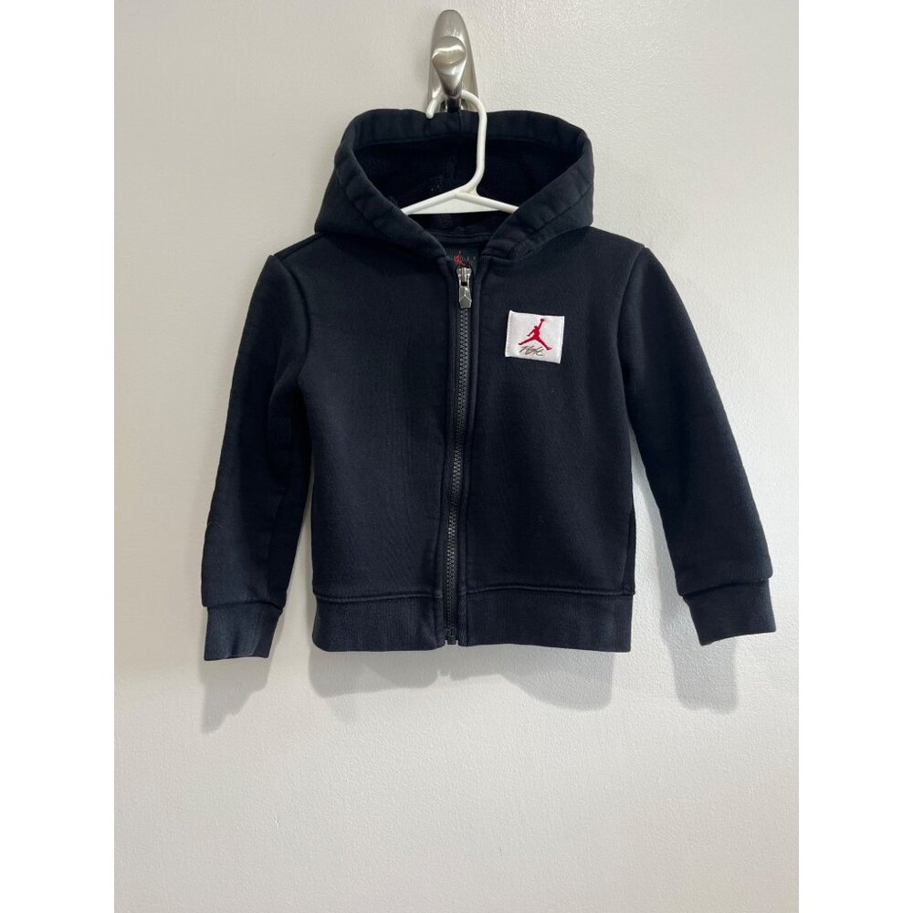 Jordan Full Zip Hoodie Jacket Toddler 2T Black Embroidered Y2K